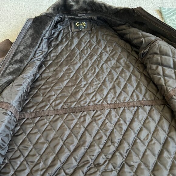 Scully Men’s Brown Leather Suede Double Collar Jacket Sz XL Western Chore EUC - Picture 9 of 11